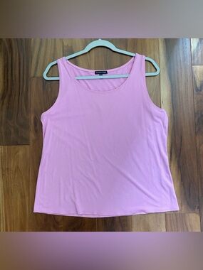 Eileen Fisher Pink Jersey Scoop Neck Tank Top Size L Minimalist Casual